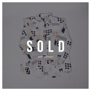 SOLD - Vintage 80’s Print Chiffon Collared Shirt